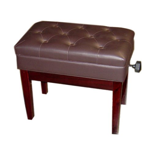 Adjustable Piano Bench, Deluxe (Polished Mahogany)