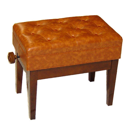 Adjustable Piano Bench, Deluxe (Polished Walnut)