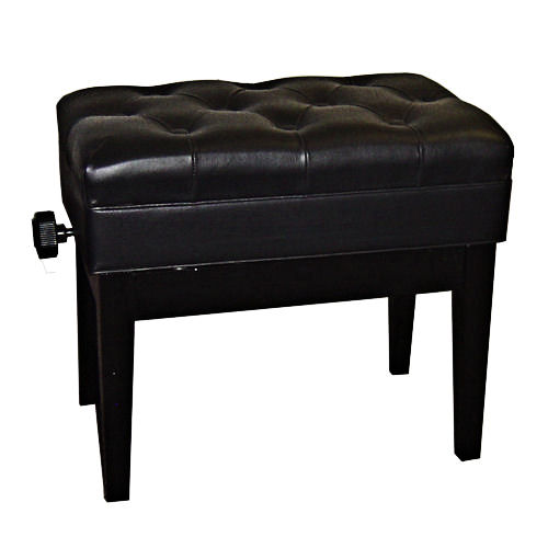 Adjustable Piano Bench, Leather (Polished Black)